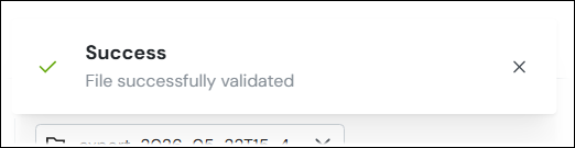 The File successfully validated message.